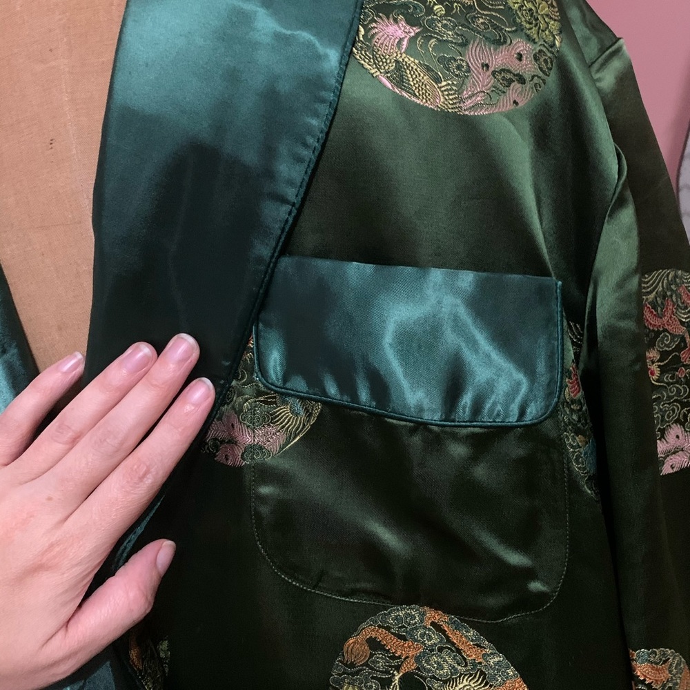 Vintage Smoking Jacket-Green